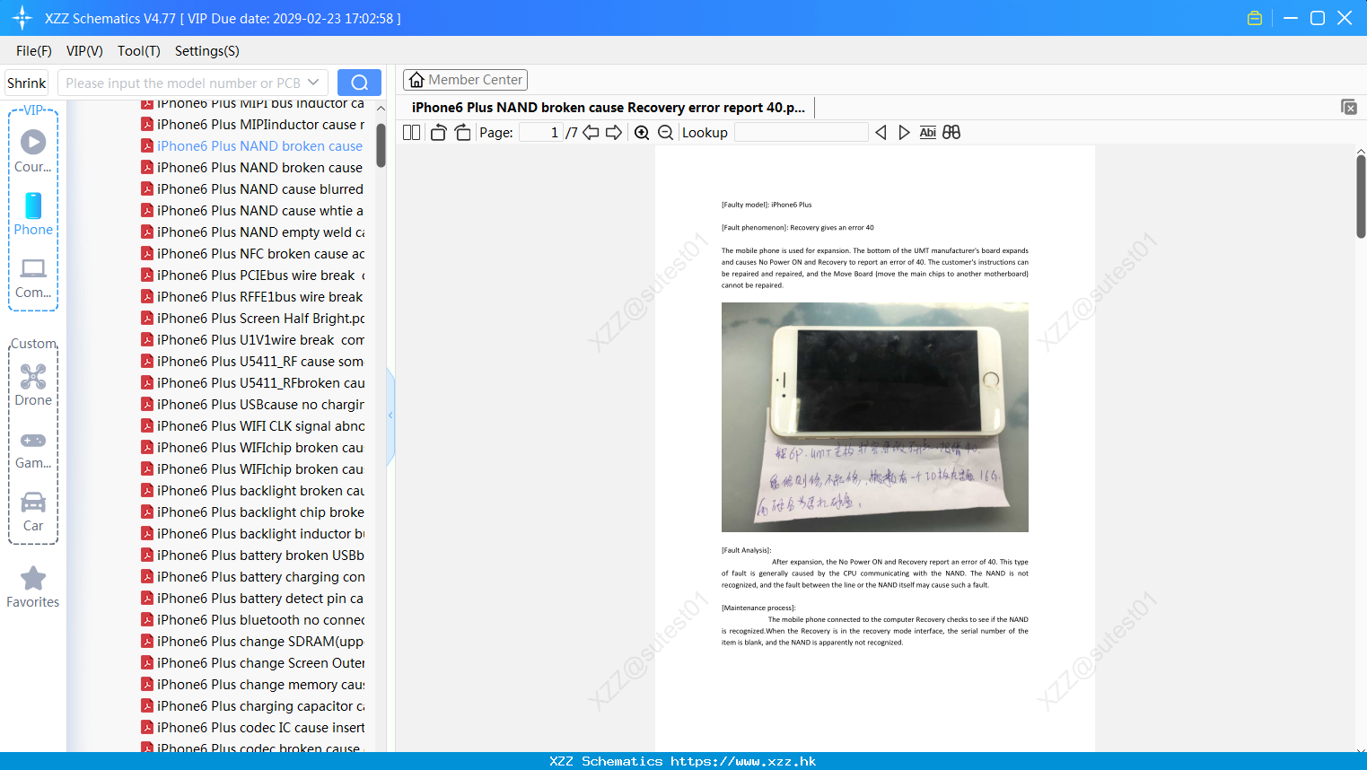 IPhone6 Plus NAND Broken Cause Recovery Error Report 40
